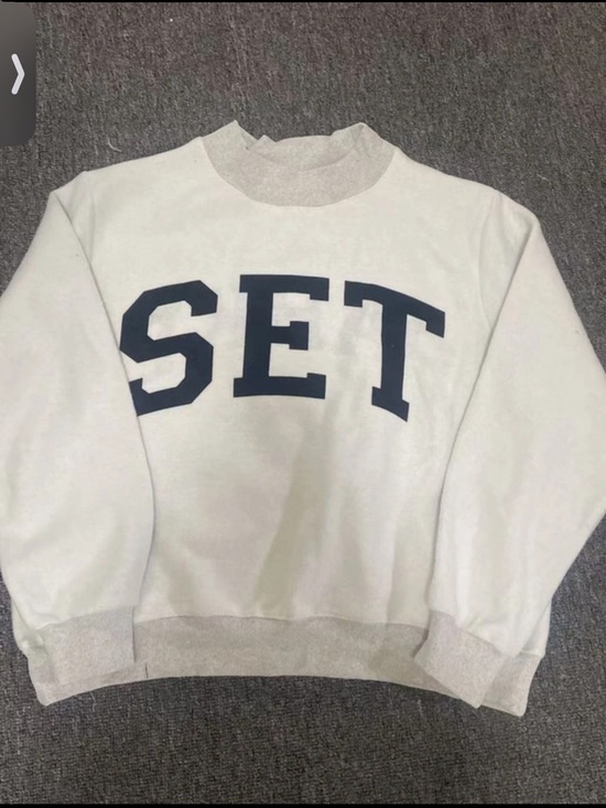 Parke Sweaters - PARKE SET Active collab Mockneck reversible Sweatshirt with Navy Lettering NIB